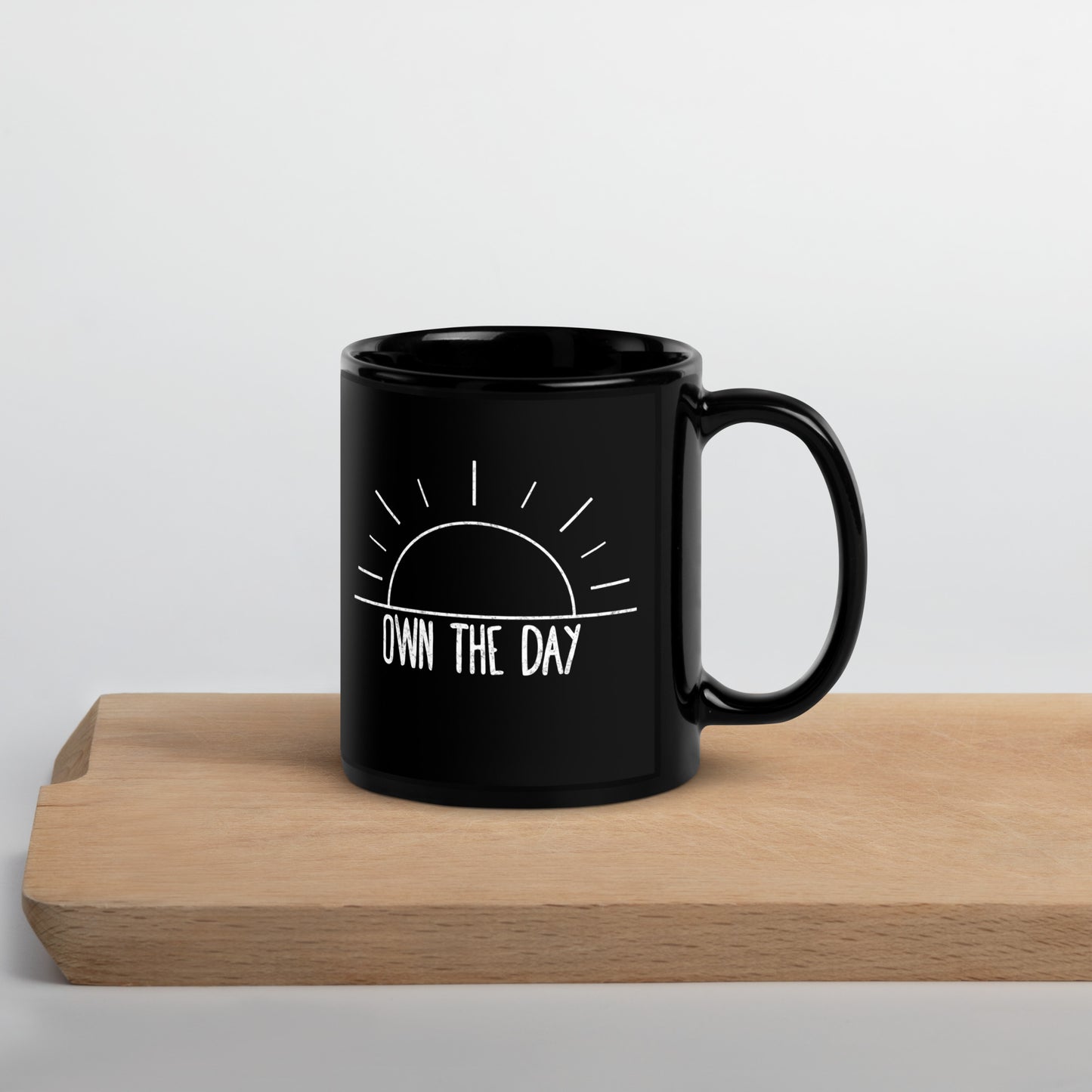 Own the Day Black Glossy Mug