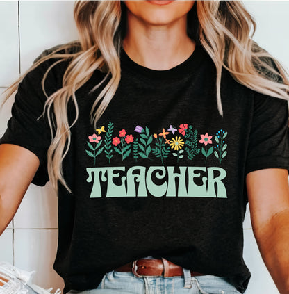 Teacher Floral T-Shirt