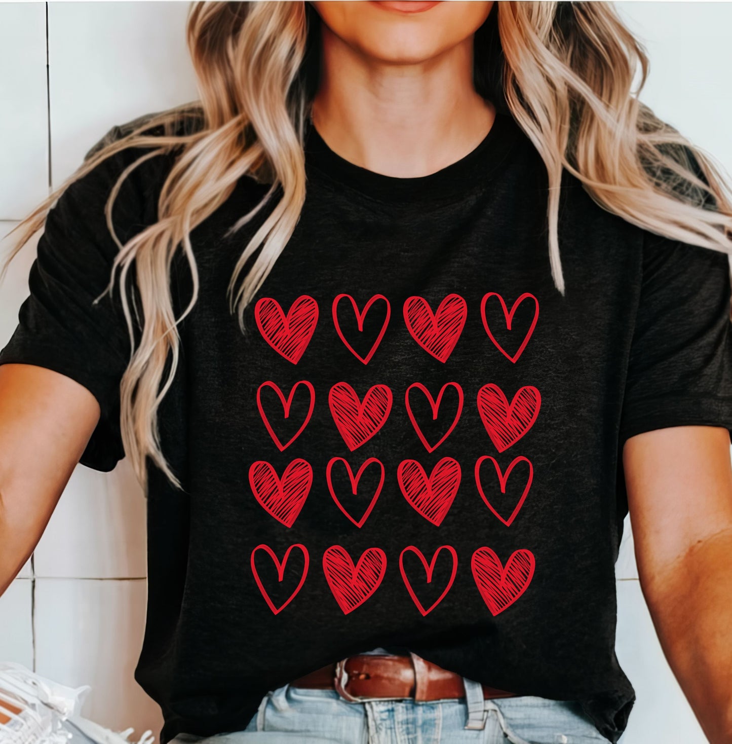 Checkered Hearts T-Shirt