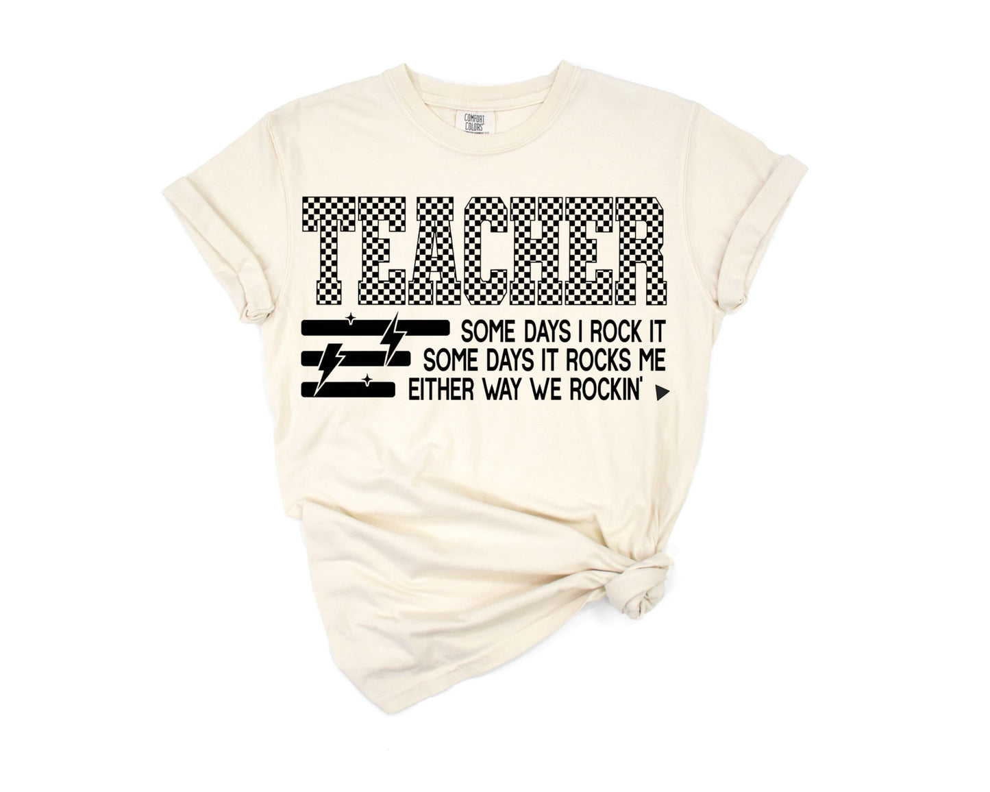 Teacher - Some Days I Rock It Black Logo