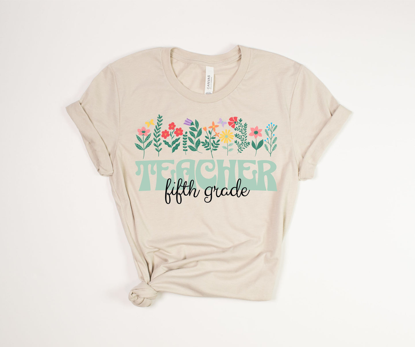 Fifth Grade Teacher Floral T-Shirt