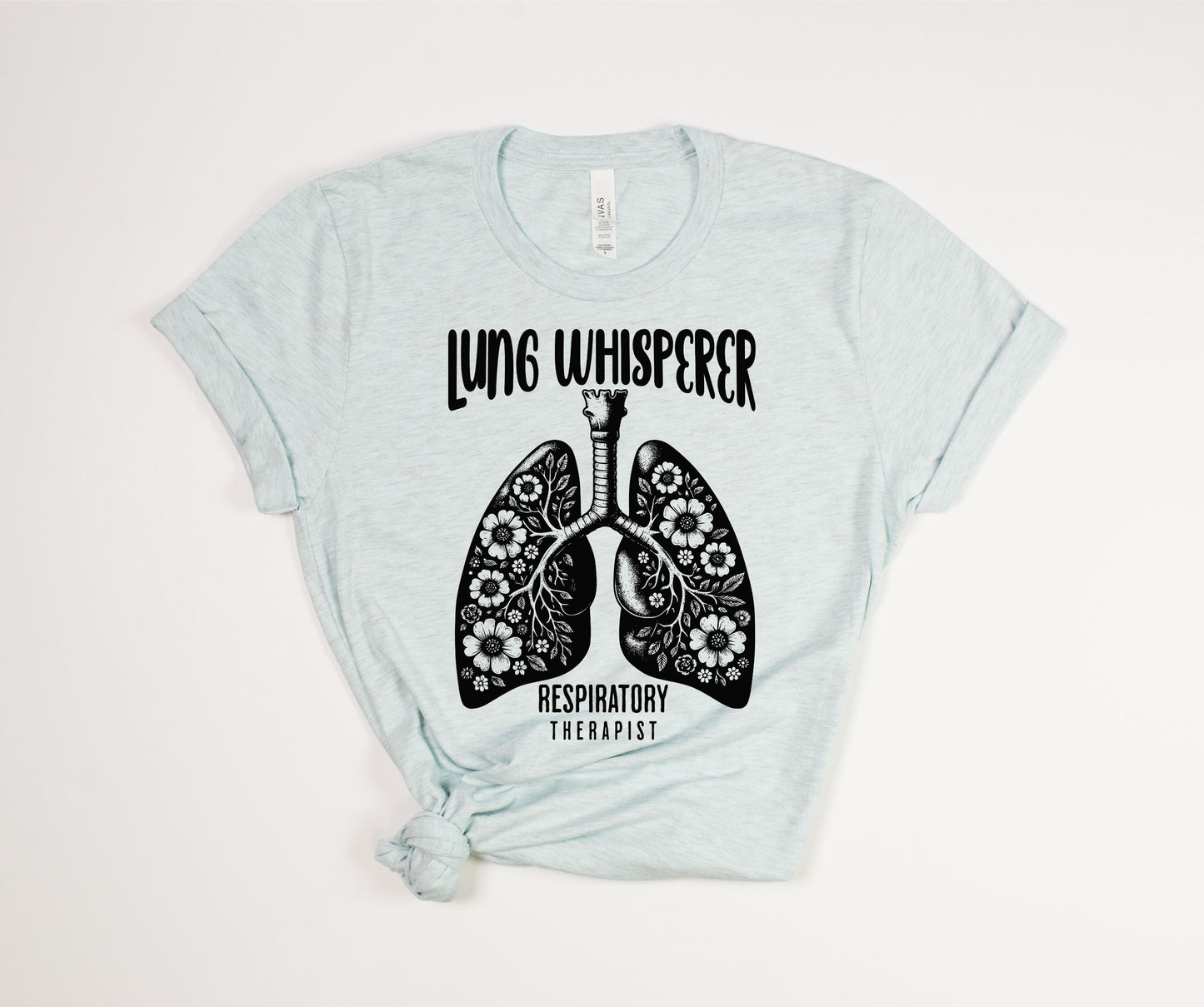 Lung Whisperer Black Font T-Shirt