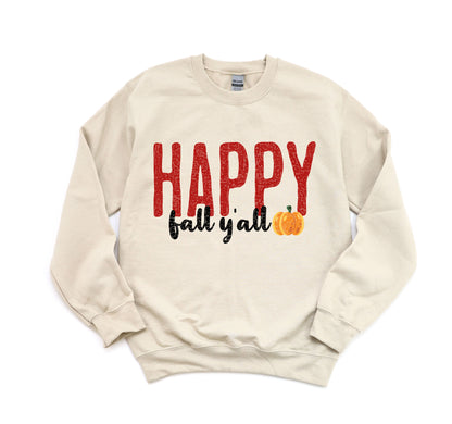 Happy Fall Y'all Crewneck Sweatshirt