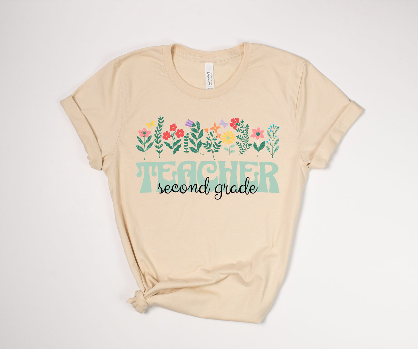 Second Grade Teacher Floral T-Shirt