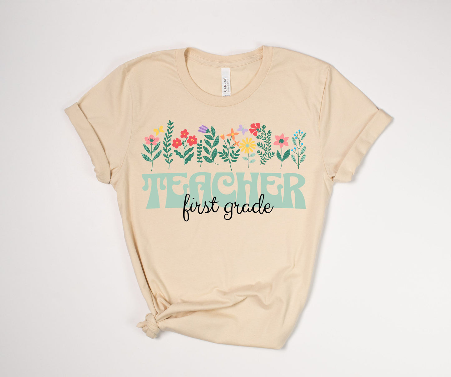 First Grade Teacher Floral T-Shirt