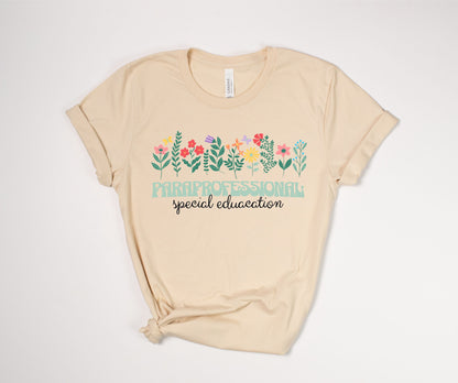 Paraprofessional Special Education Floral T-Shirt