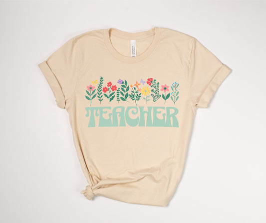 Teacher Floral T-Shirt