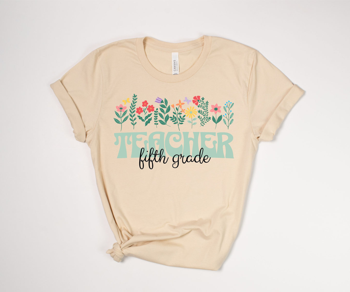 Fifth Grade Teacher Floral T-Shirt