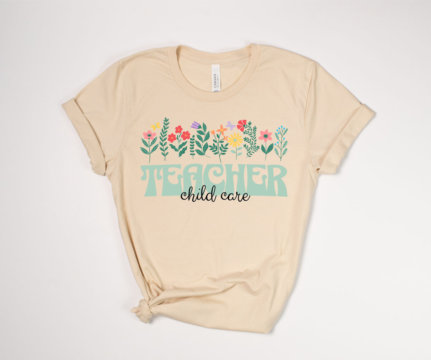 Child Care Teacher Floral T-Shirt