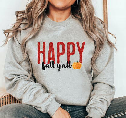 Happy Fall Y'all Crewneck Sweatshirt