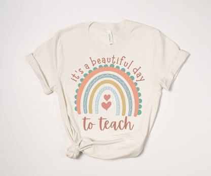 "It’s a Beautiful Day for Learning" Rainbow T-Shirt
