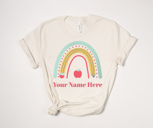 PERSONALIZED Rainbow Teacher T-Shirt