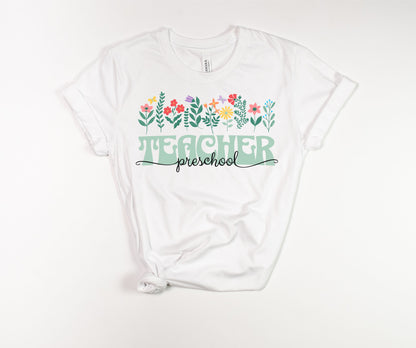 Preschool Teacher Floral T-Shirt