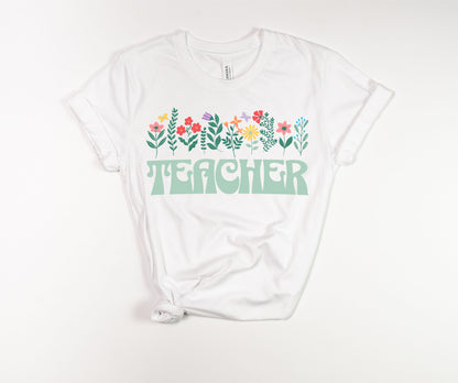 Teacher Floral T-Shirt