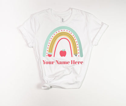PERSONALIZED Rainbow Teacher T-Shirt