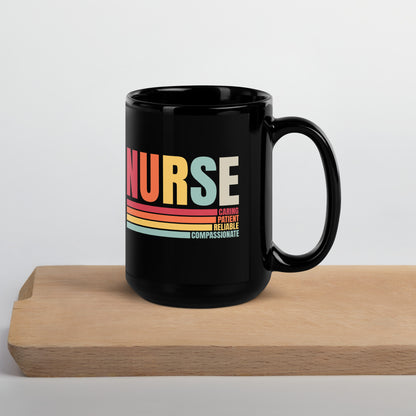 Nurse Black Glossy Mug