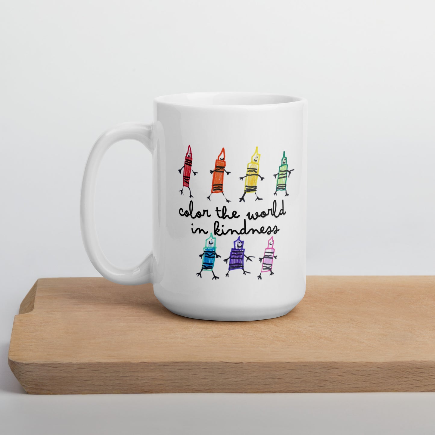 Color the World in Kindness White Glossy Mug